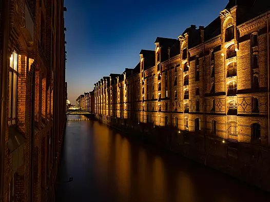 Backsteinlagerhäuser der Speicherstadt.
