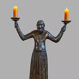 Wolfram-Leuchter, um 1160 Mittelalterliche Bronzeskulptur im Erfurter Dom © Foto M. F. Schmidt