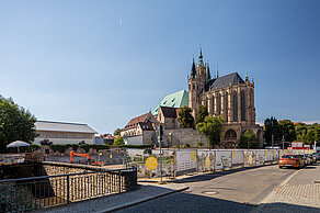 Erfurt Dom mit Baugrube